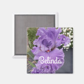 Iris Iris Lila Blume Floral Lavender Magnet (Vorderseite/Rückseite)