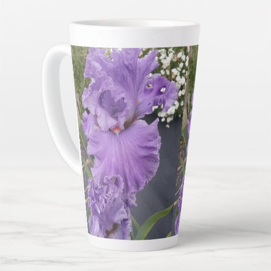 Iris Iris Lila Blume Floral Lavender Milchtasse (Linke Ecke)