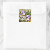Iris Iris Lila Blume Floral Lavender Quadratischer Aufkleber (Tasche)