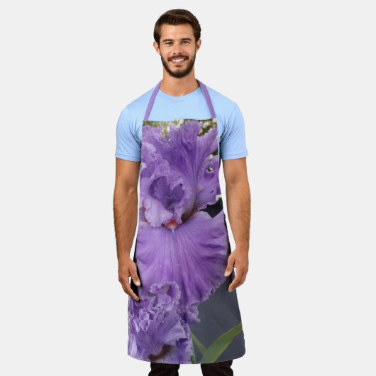 Iris Iris Lila Blume Floral Lavender Schürze (Getragen)