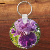 Iris Iris Lila Blume Floral Womans Name Schlüsselanhänger (Rückseite)