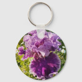 Iris Iris Lila Blume Floral Womans Name Schlüsselanhänger (Rückseite)