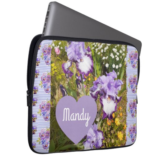 Iris Iris Lila Blume Geburtsname Laptopschutzhülle (Vorne Rechts)