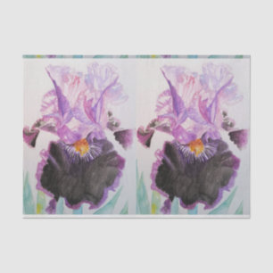 Iris Iris Lila Watercolor Floral Blume Seidenpapier