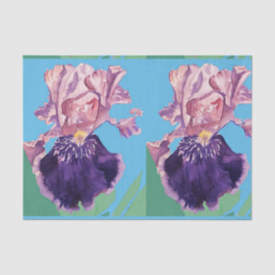 Iris Iris Lila Watercolor Floral Blume Seidenpapier