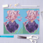 Iris Iris Lila Watercolor Floral Blume Seidenpapier (Handwerk)