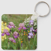 Iris irises blumengeschmückte Blume Hütte Garden G Schlüsselanhänger (Rückseite)