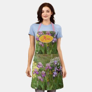 Iris irises blumengeschmückte Blume Hütte Garden G Schürze