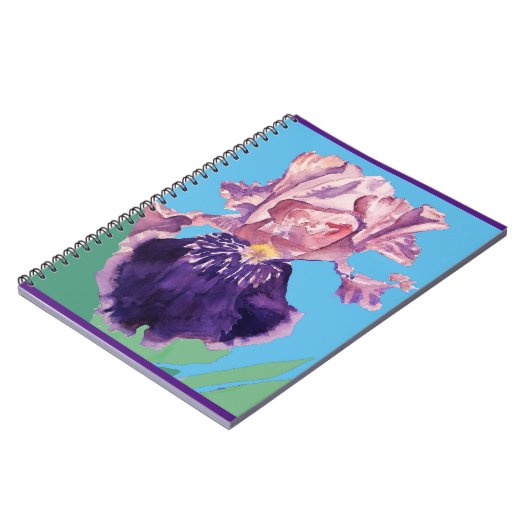 Iris Irises Glorious Lila Blume Notizblock (Linke Seite)