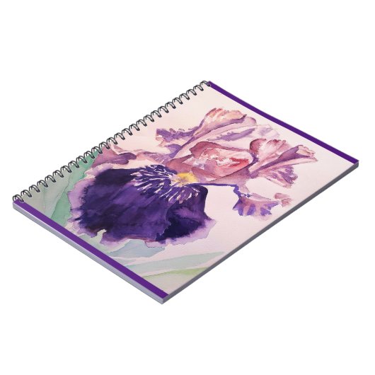 Iris Irises Glorious Lila Blume Notizblock (Linke Seite)