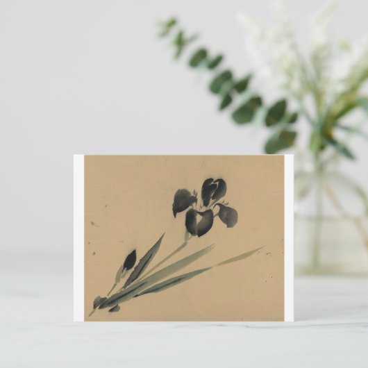 Iris Japanese Ukiyo-e Art Postkarte (Stehend Vorderseite)