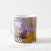 Iris-Kaffeetasse-Tassengeschenke lila Iris-Blumen Kaffeetasse (Vorderseite Links)