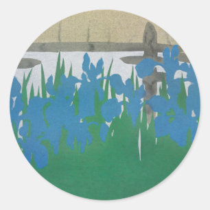 Iris Kamisaka Sekka japan traditionelle Malkunst Runder Aufkleber