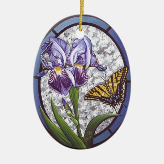 Iris Keramik Ornament (Vorne)
