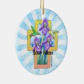 Iris-Kreuz-Christen-Schmuck Keramik Ornament (Rechts)