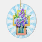 Iris-Kreuz-Christen-Schmuck Keramik Ornament (Links)