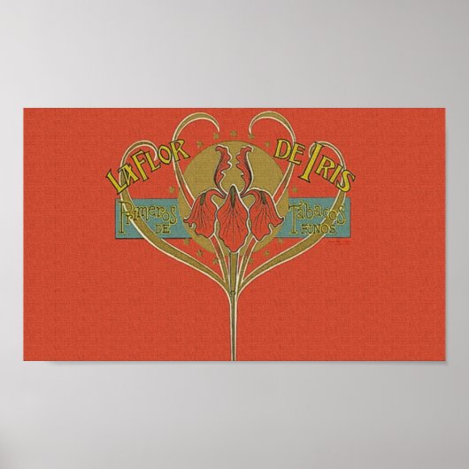 Iris La Flor de Iris Blume Cigar Ad Poster (Vorne)