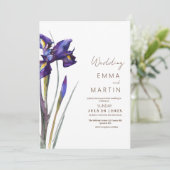 Iris lädt zur Hochzeitsfeier der Blume ein Einladung (Stehend Vorderseite)