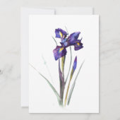 Iris lädt zur Hochzeitsfeier der Blume ein Einladung (Rückseite)