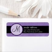 IRIS LILA & BLACK Wedding Monogram Address Label (Insitu)