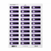 IRIS LILA & BLACK Wedding Monogram Address Label (Vorne)