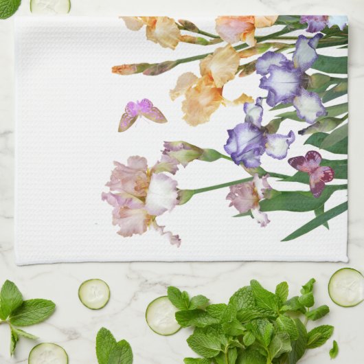 Iris Lila Butterfly Pink Geschirrtuch (Gefaltet)