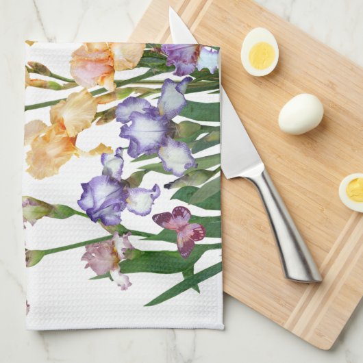 Iris Lila Butterfly Pink Geschirrtuch (Viertel Falte)