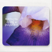 Iris Lila Dankbarkeit Herzangebot Mousepad (Vorne)