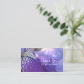 Iris Lila Floral Vielen Dank Visitenkarte (Stehend Vorderseite)