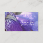 Iris Lila Floral Vielen Dank Visitenkarte (Vorderseite)