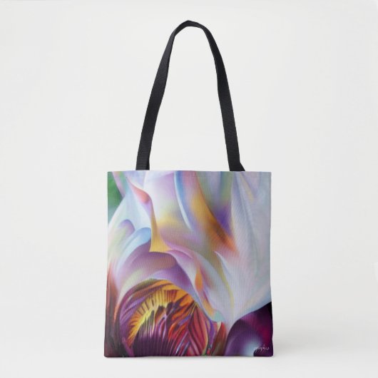 Iris (lila und weiß) Tasche (Vorderseite)