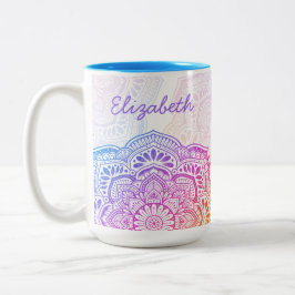 Iris Mandala 15 oz. Personalisierter Becher Zweifarbige Tasse