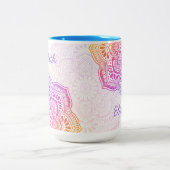Iris Mandala 15 oz. Personalized Mug Zweifarbige Tasse (Mittel)