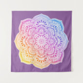 Iris Mandala Tapestry Wandteppich (Vorderseite (Horizontal))