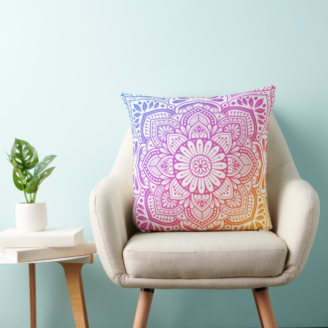 Iris Mandala Throw Pillow Kissen (Stuhl )