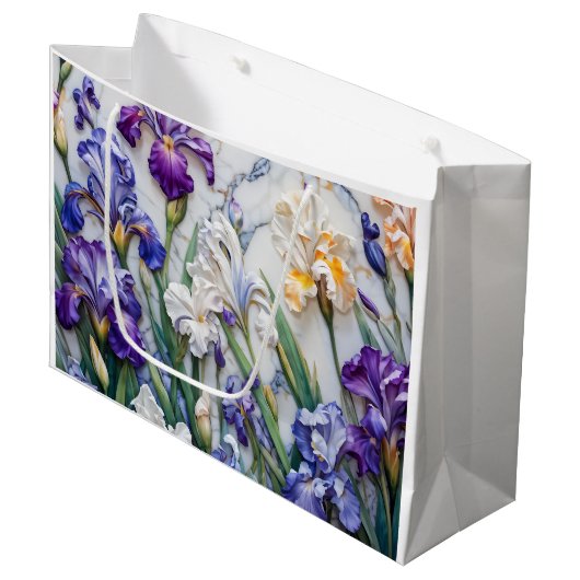Iris-Marmorbeutel Große Geschenktüte (Vorderseite Schrägansicht)