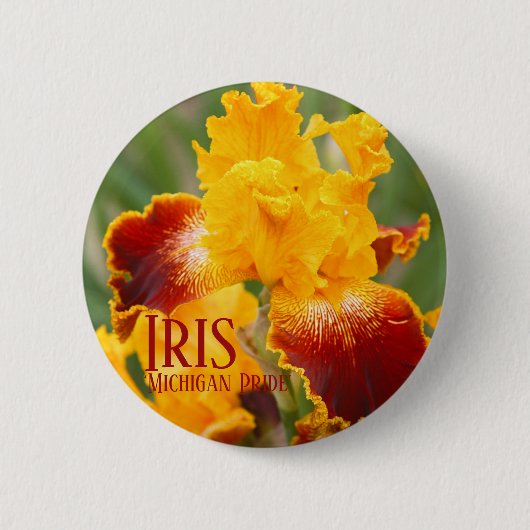 Iris "Michigan Pride" [Round Tin Abzeichen] Button (Vorderseite)