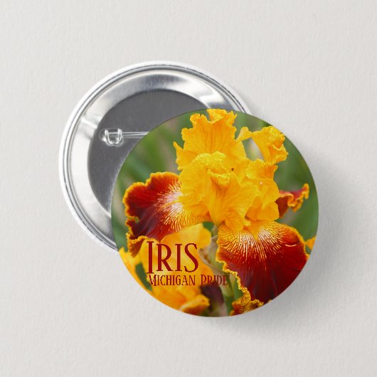 Iris "Michigan Pride" [Round Tin Abzeichen] Button (Vorne & Hinten)