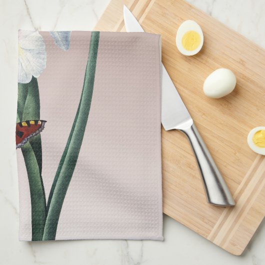 Iris mit Schmetterling Geschirrtuch (Viertel Falte)