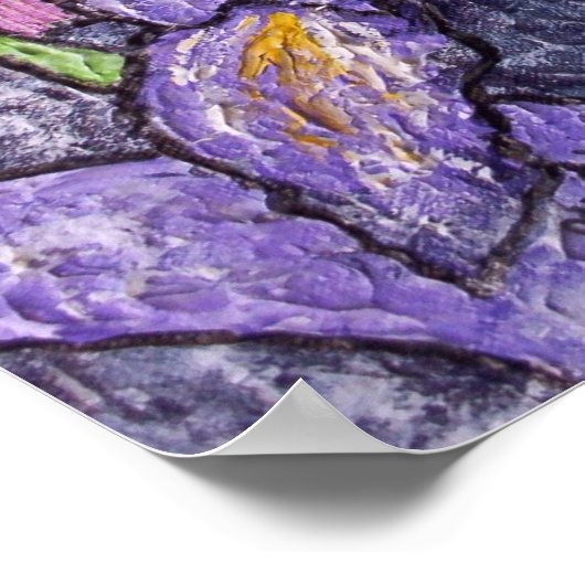 Iris mit Schmetterling Poster (Ecke)