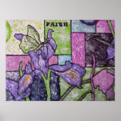 Iris mit Schmetterling Poster (Vorne)