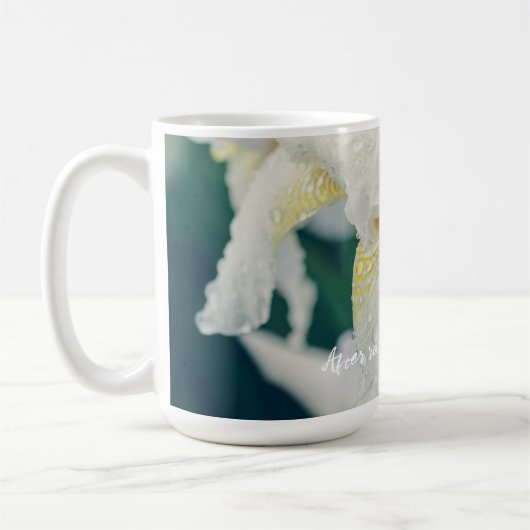 Iris mit Wassertröpfchen Kaffeetasse (Links)