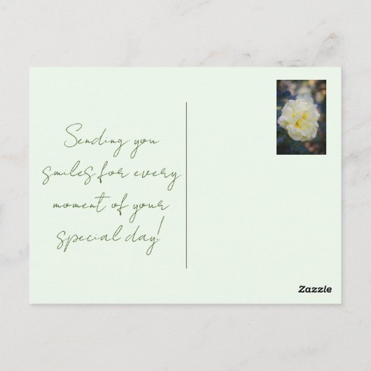 Iris mit Wassertröpfchen Postkarte (Rückseite)