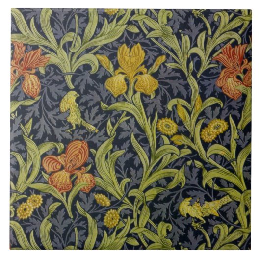 Iris-Muster (von William Morris) Fliese (Vorderseite)