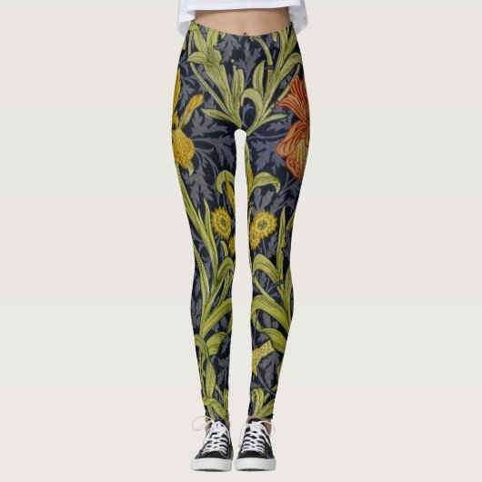 Iris-Muster (von William Morris) Leggings (Vorderseite)