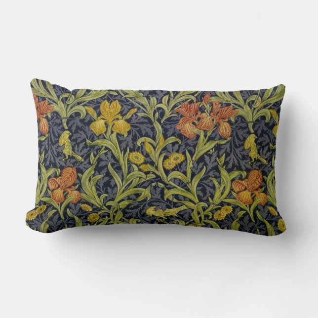 Iris-Muster (von William Morris) Lendenkissen (Vorderseite)