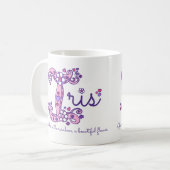 Iris-Name bedeutet dekorative I-Monogramm-Tasse Kaffeetasse (Vorderseite Links)