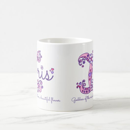 Iris-Name bedeutet dekorative I-Monogramm-Tasse Kaffeetasse (Mittel)