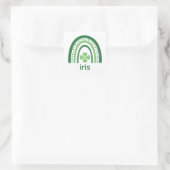 Iris Name Clover Boho Regenbogen Quadratischer Aufkleber (Tasche)