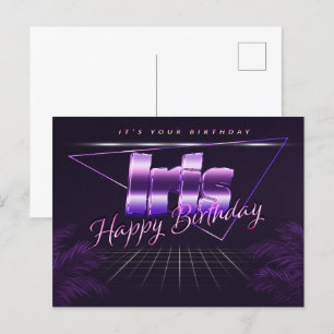 Iris Name Vorname lila Postkarte Geburtstag